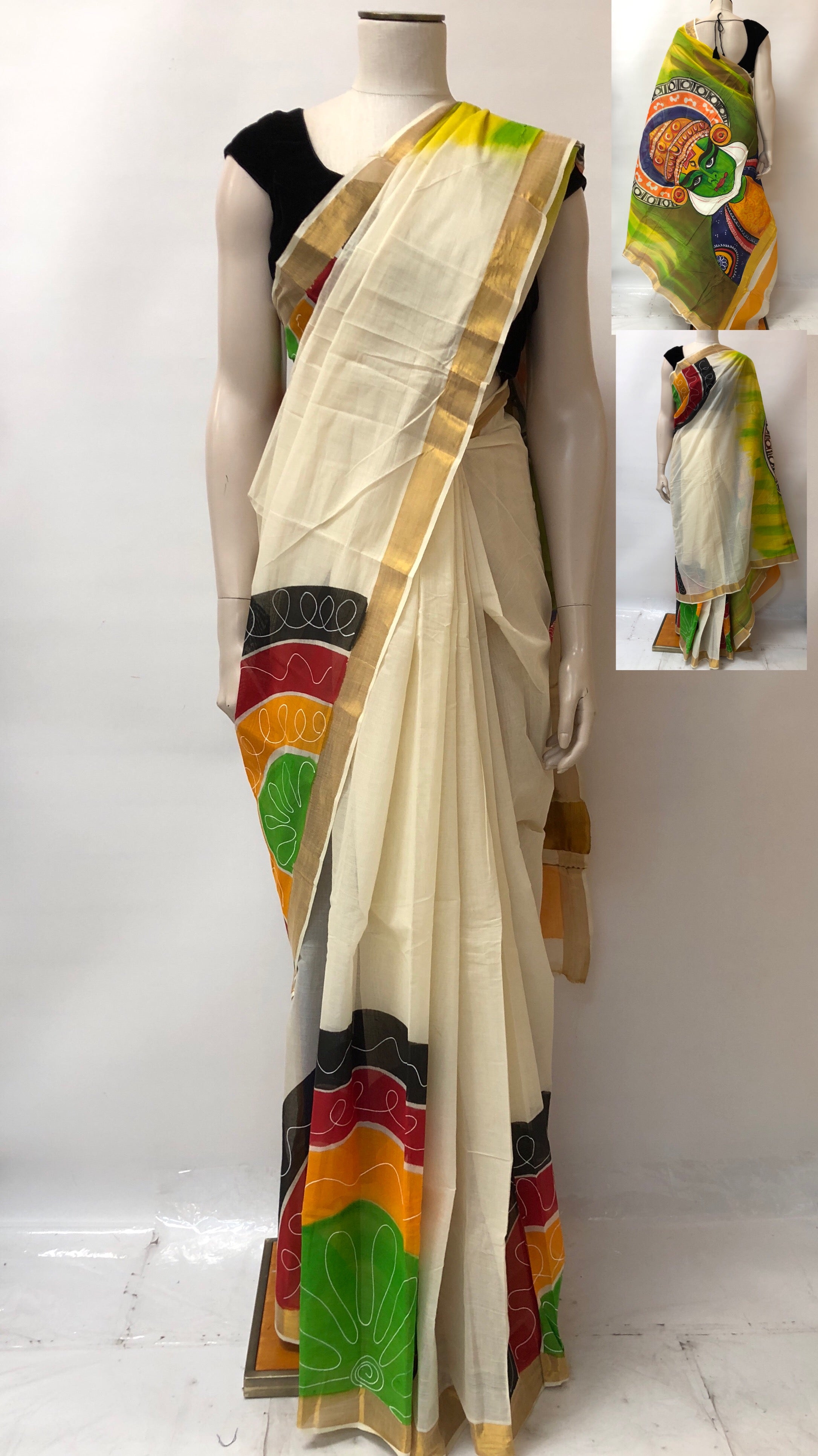 Hand Painted Kerala Cotton Cotton Saree