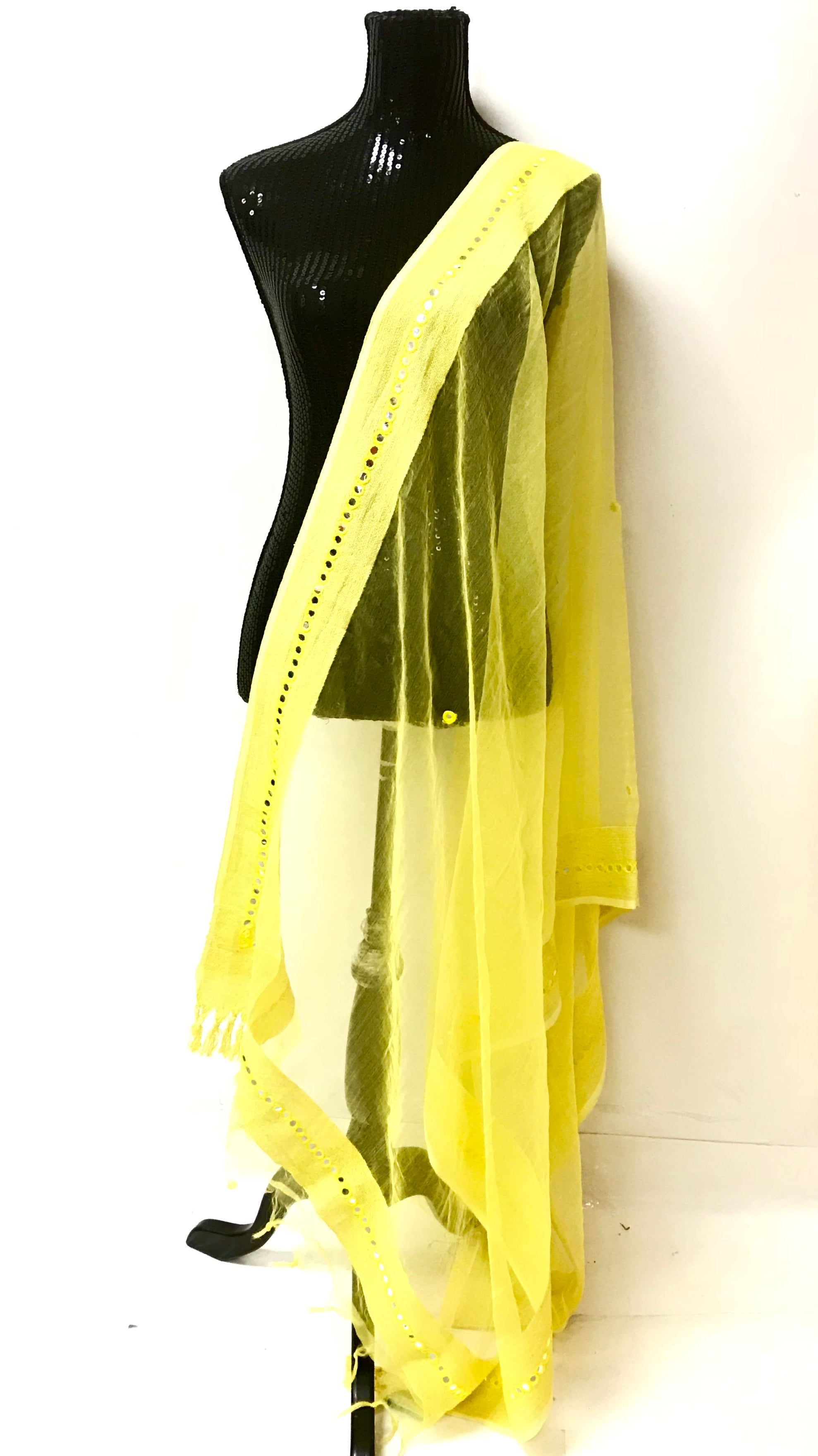 Chanderi Silk Mirror Work Dupatta