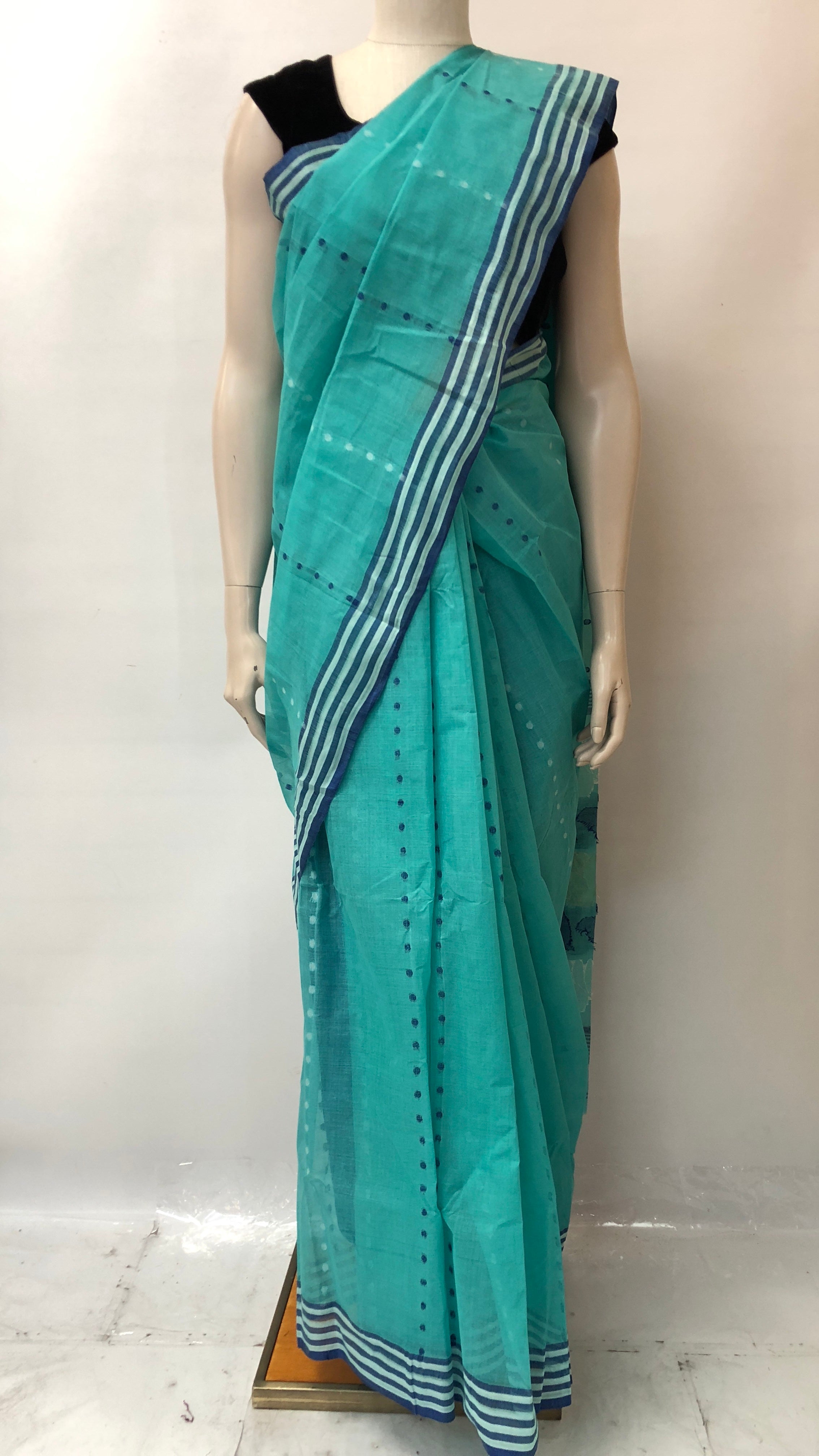 Sky Blue Bengal Cotton saree