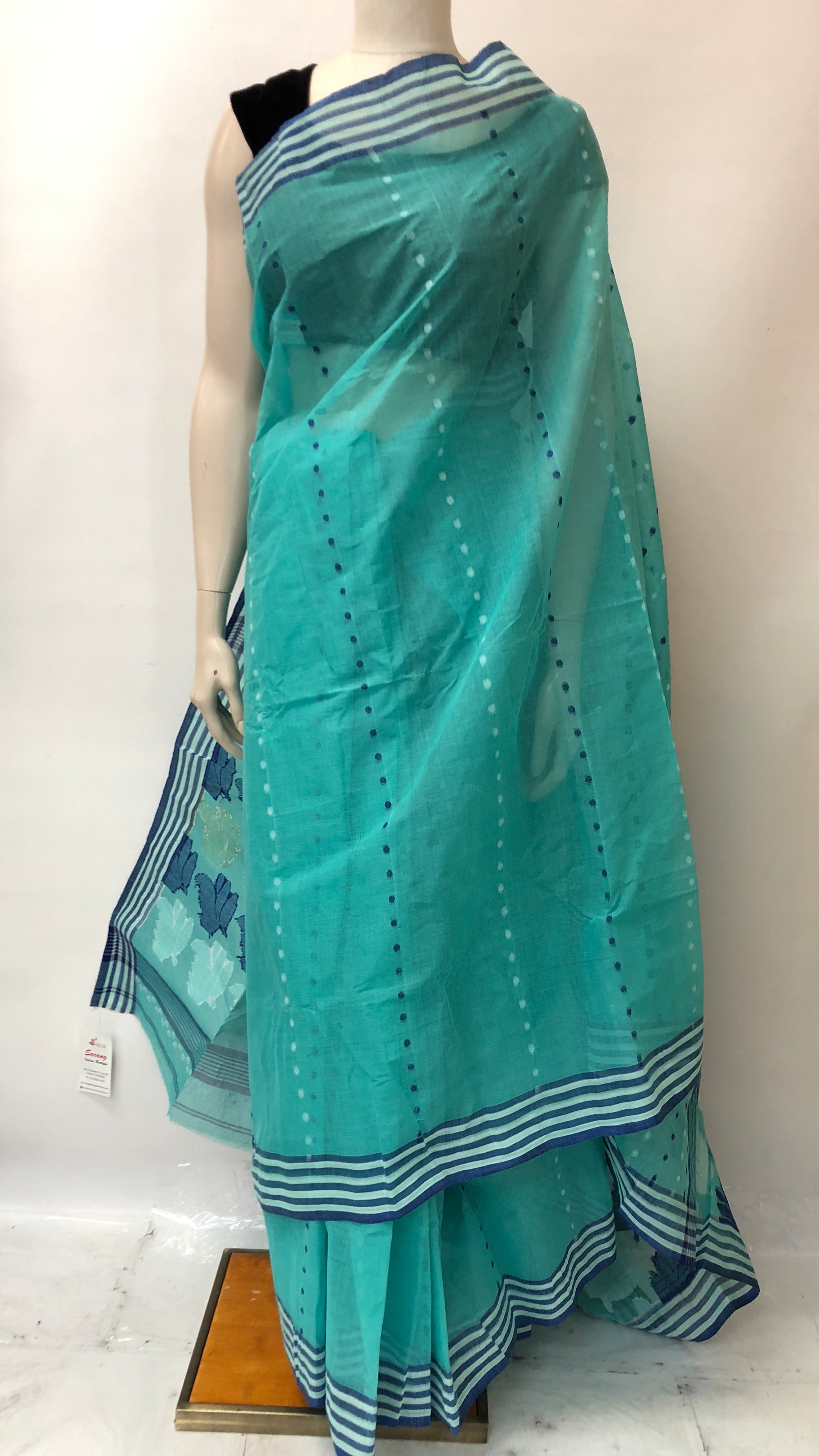 Sky Blue Bengal Cotton saree