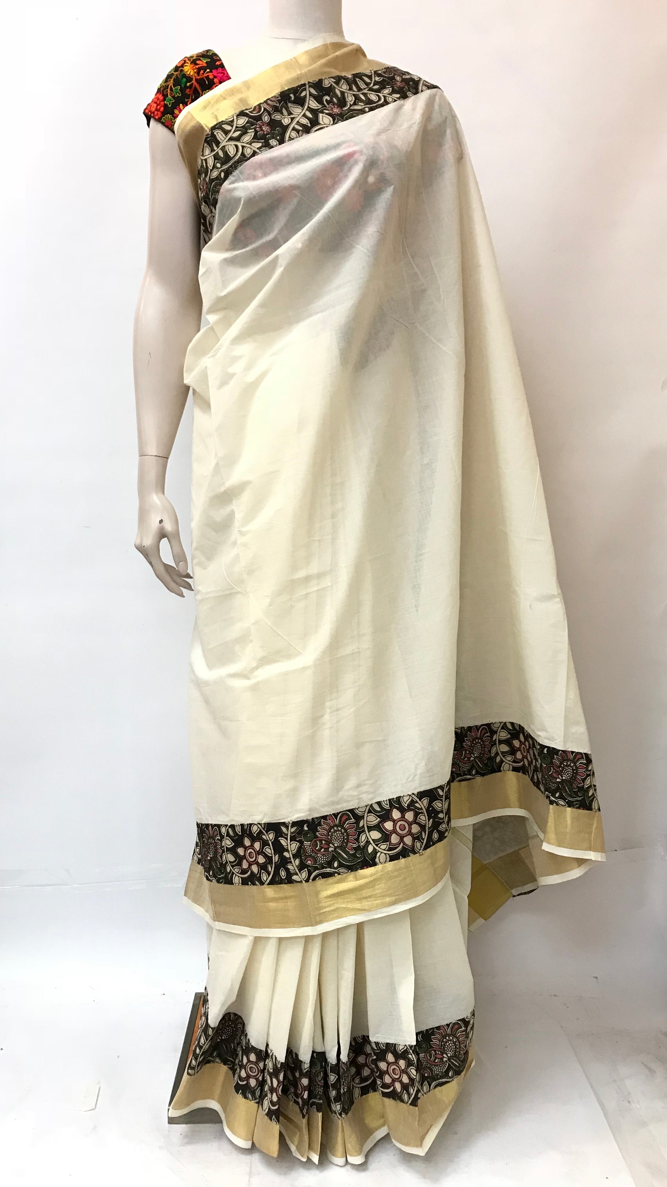 Kerala Cotton Kalamkari Saree