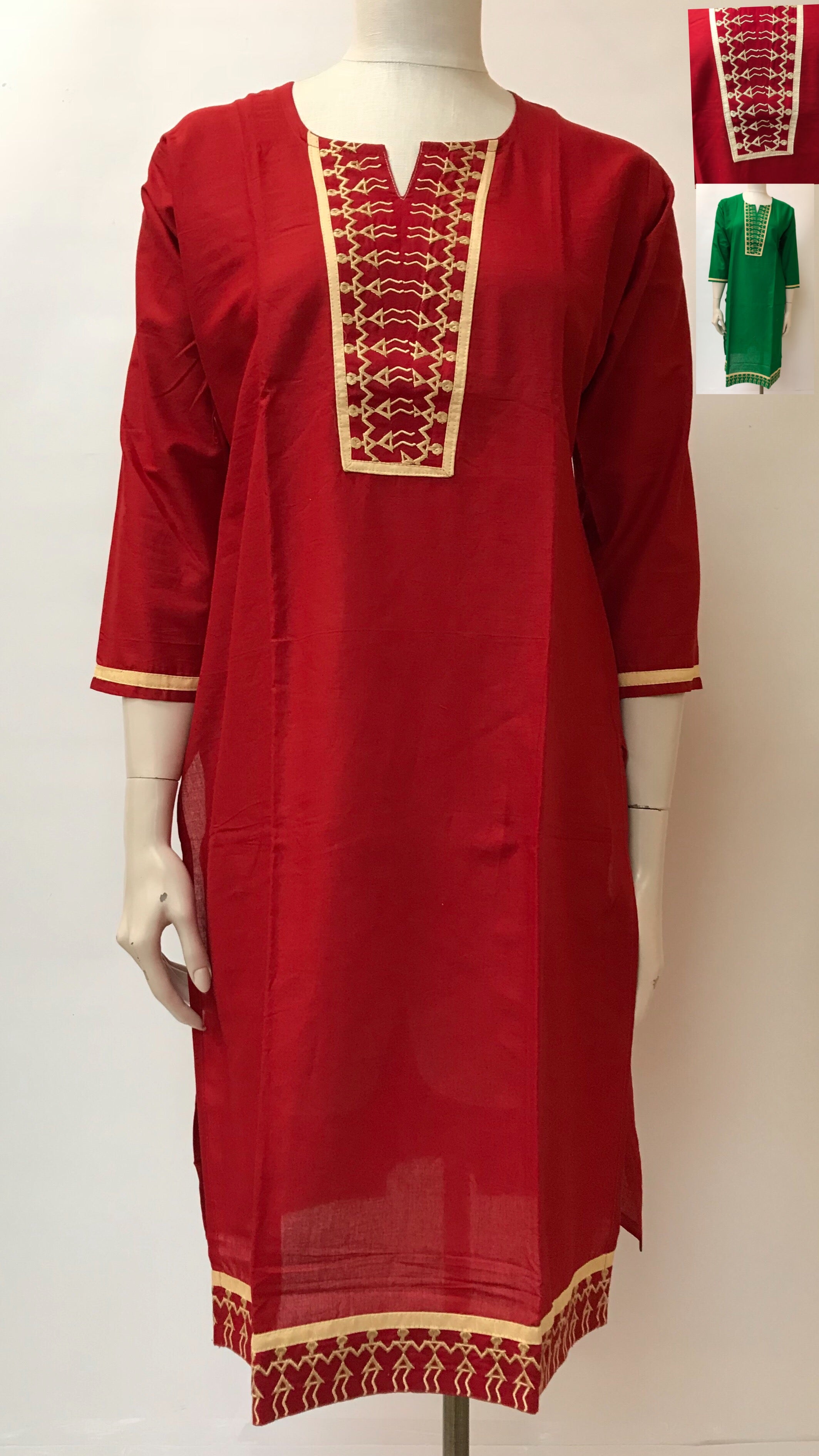 Long embroidered kurta