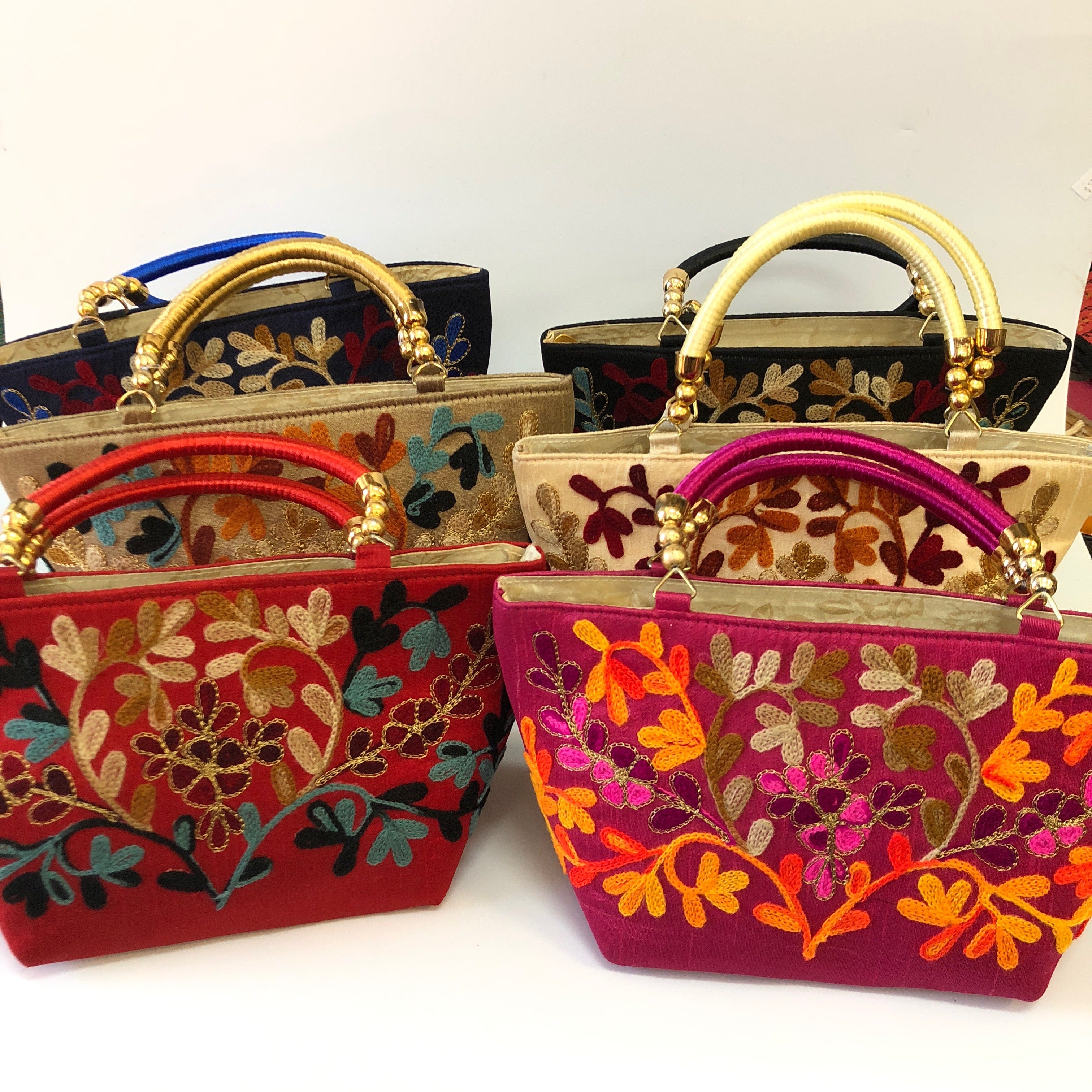 Silk Embroidered Handbags