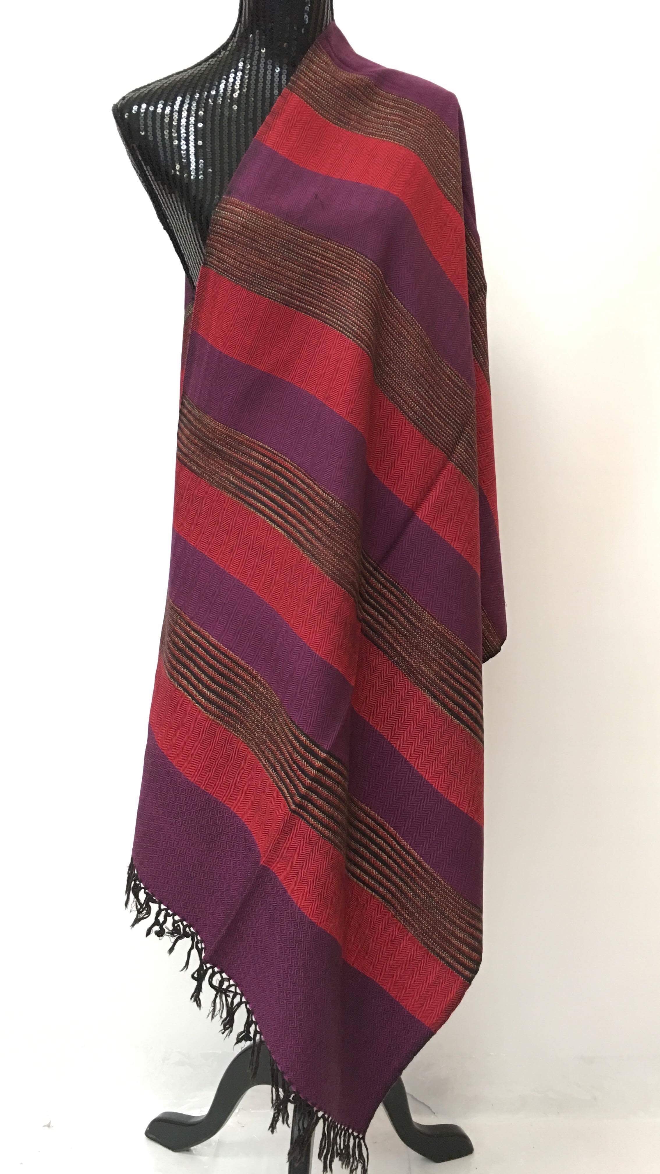 Kullu Handmade/Handloom Wool Shawl/Stole Large Wrap Scarf Throw/Woolen Blanket