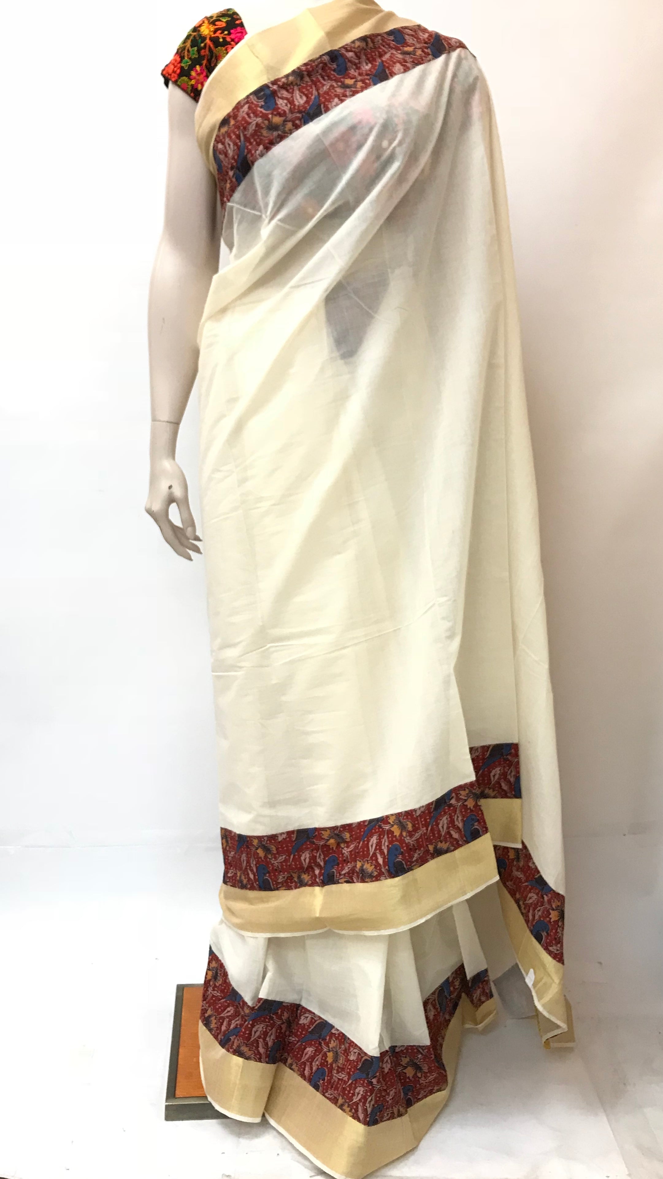 Kerala Cotton Kalamkari Saree