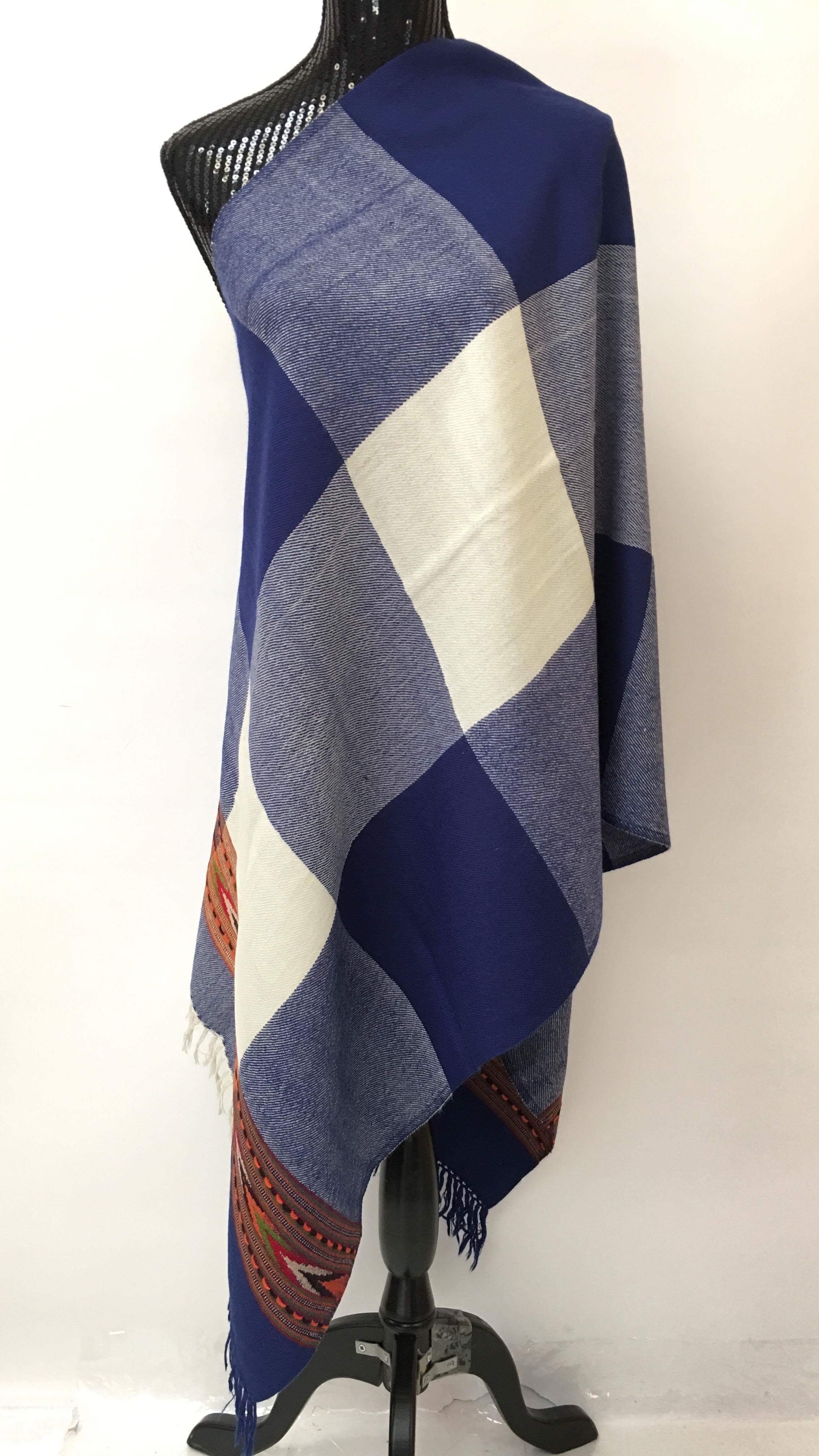 Kullu Handmade/Handloom Wool Shawl/Stole Large Wrap Scarf Throw/Woolen Blanket