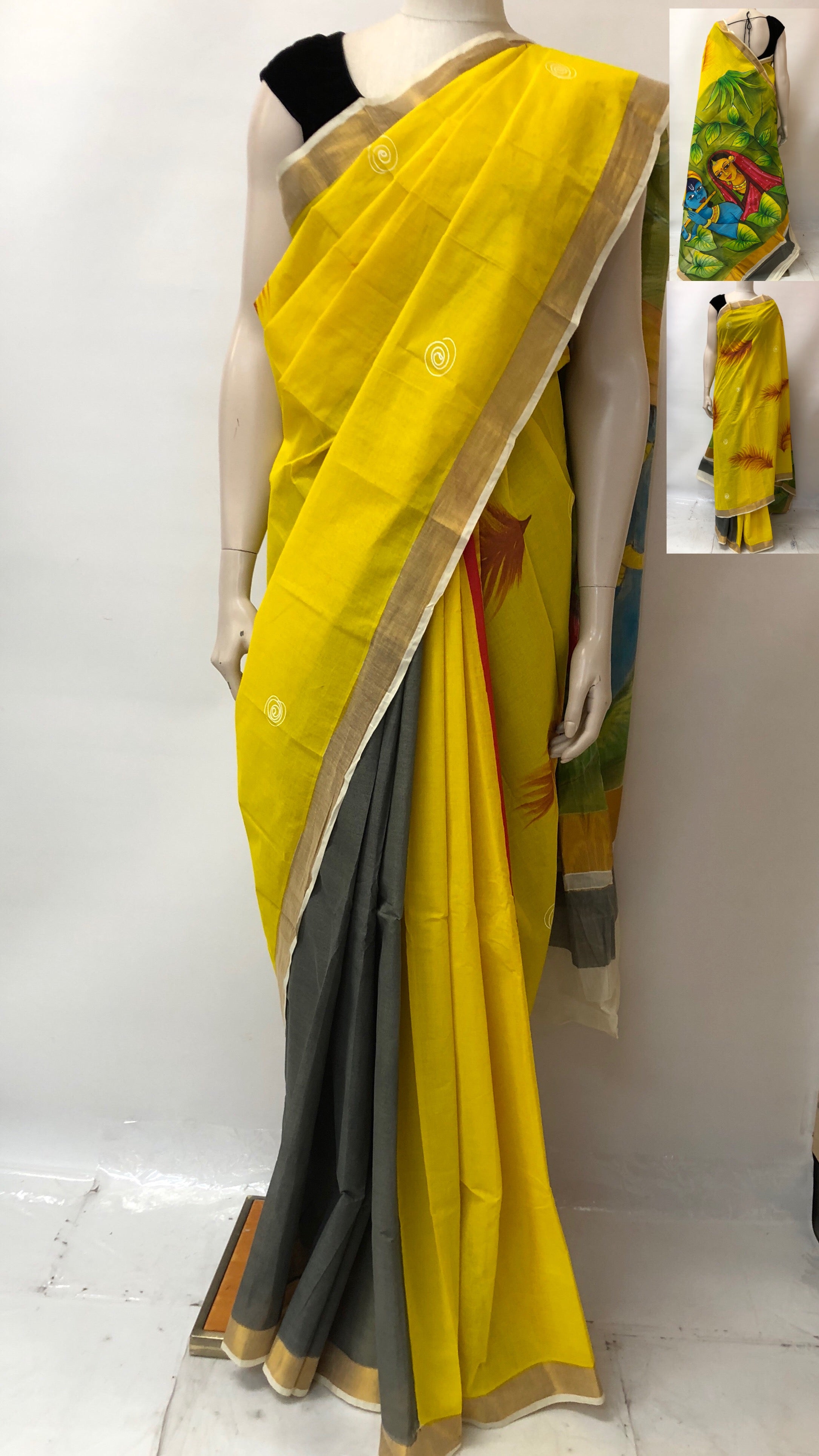 Hand Painted Kerala Cotton Saree