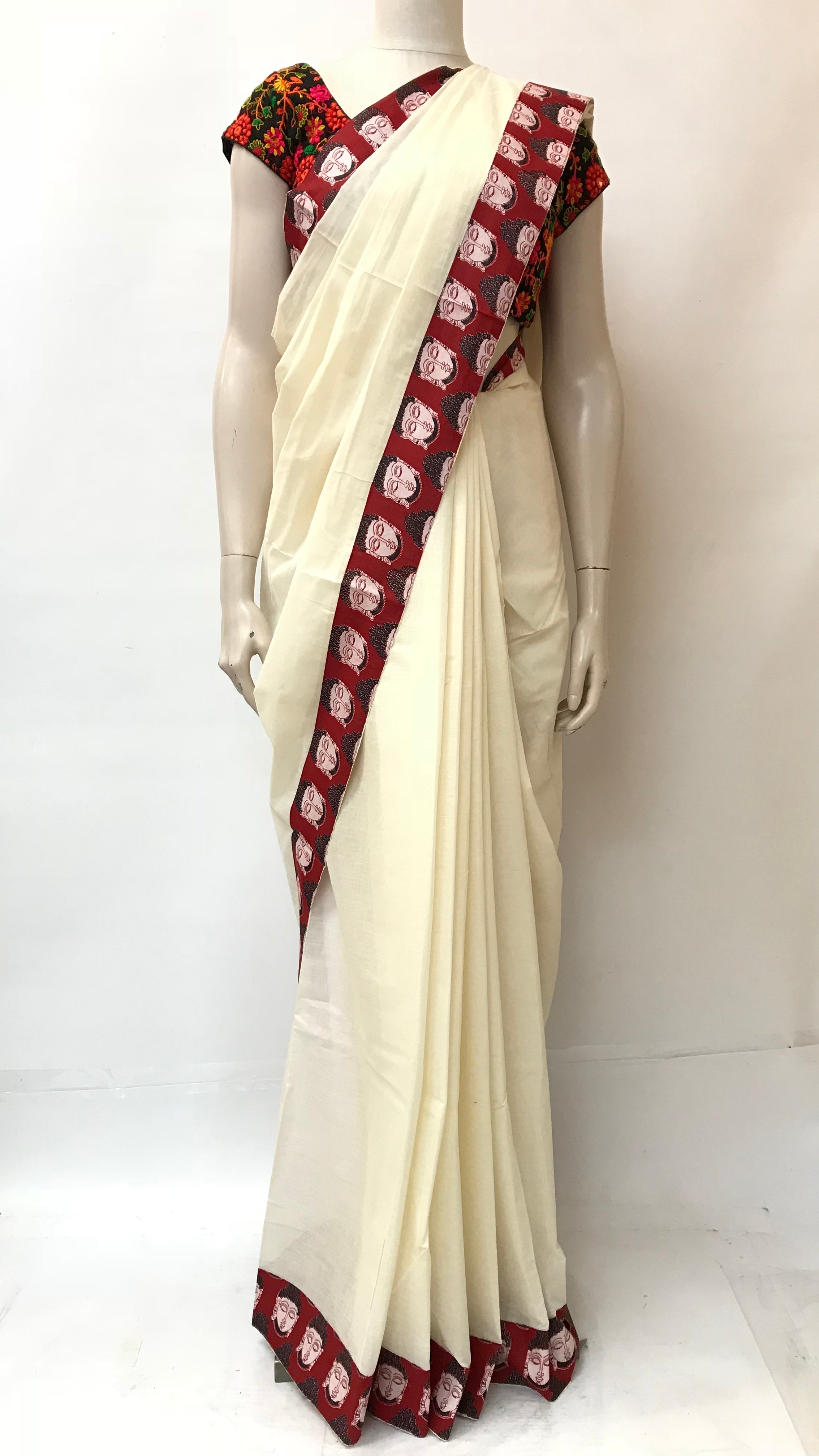 Kerala Cotton Kalamkari Saree