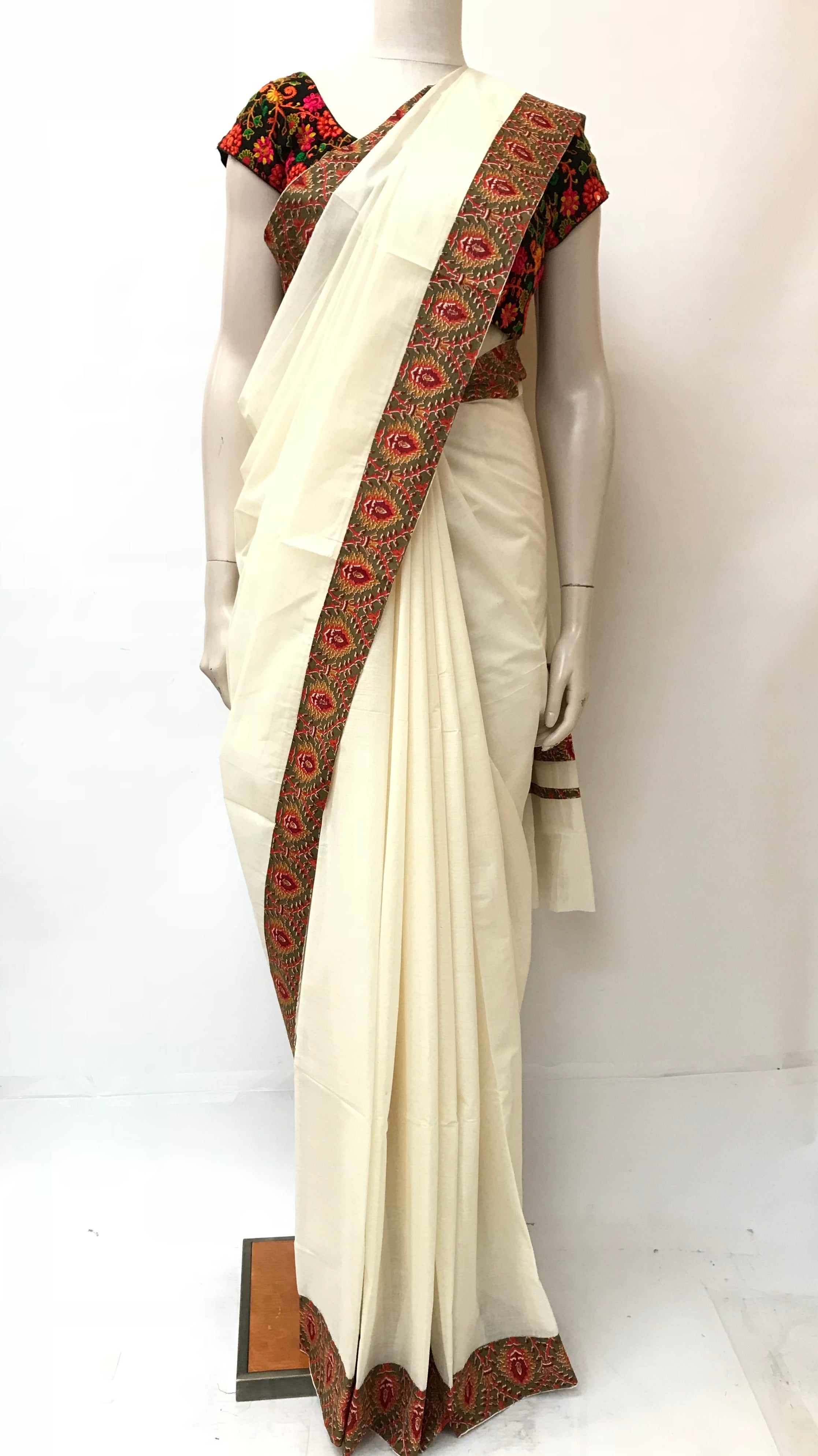 Kerala Cotton Kalamkari Saree