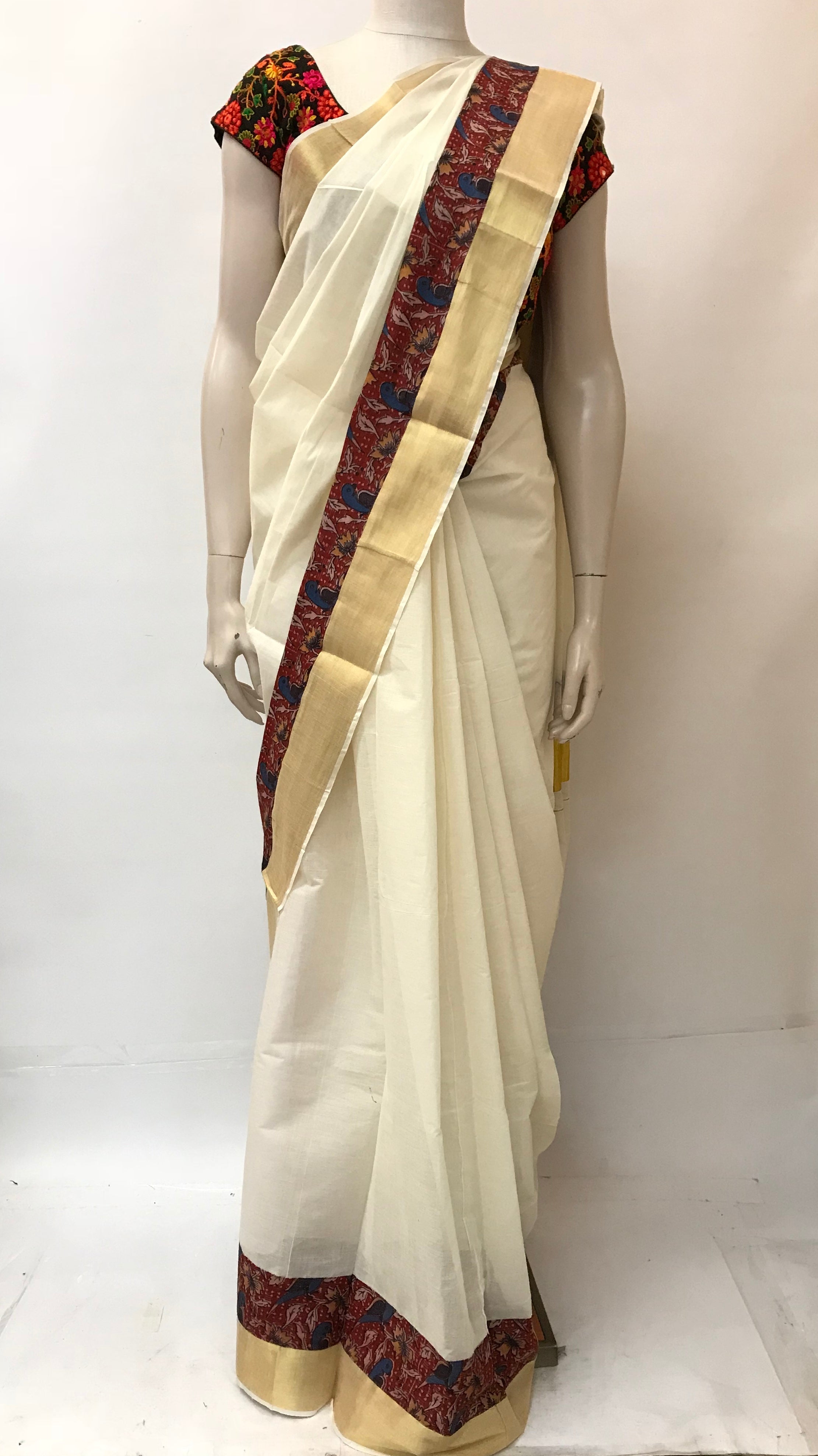 Kerala Cotton Kalamkari Saree