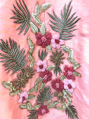 Silk Lehengha with Hand Embroidery