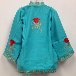 Kashmiri Embroidery Silk Jacket - Sarang