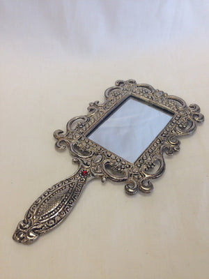 Rectangular Oxidized Metal Hand Mirror