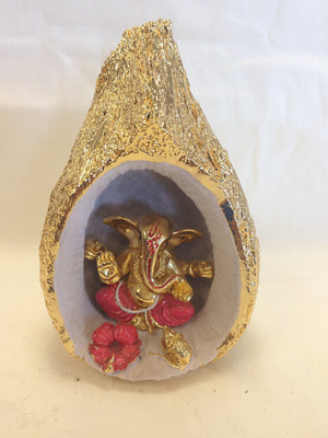 Statue - Gold Plated Coconut Lord Ganesha