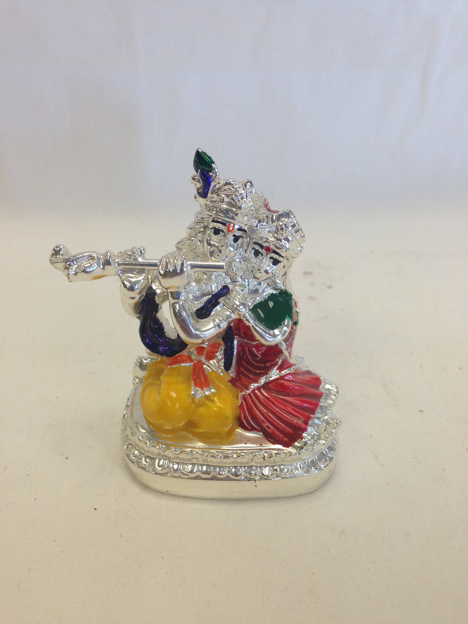 Statue - Silver Plated Radha & Krishna