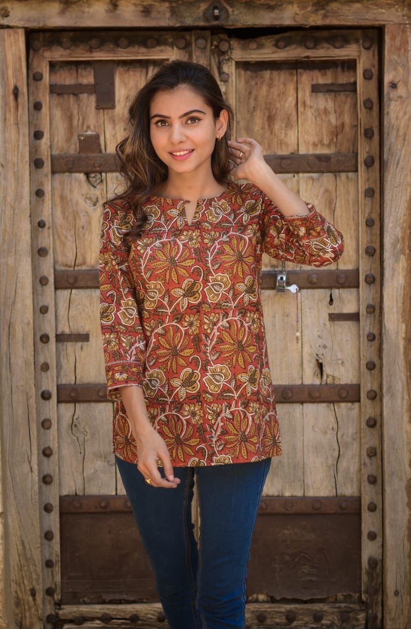 Cotton Block Print Top/Kurti