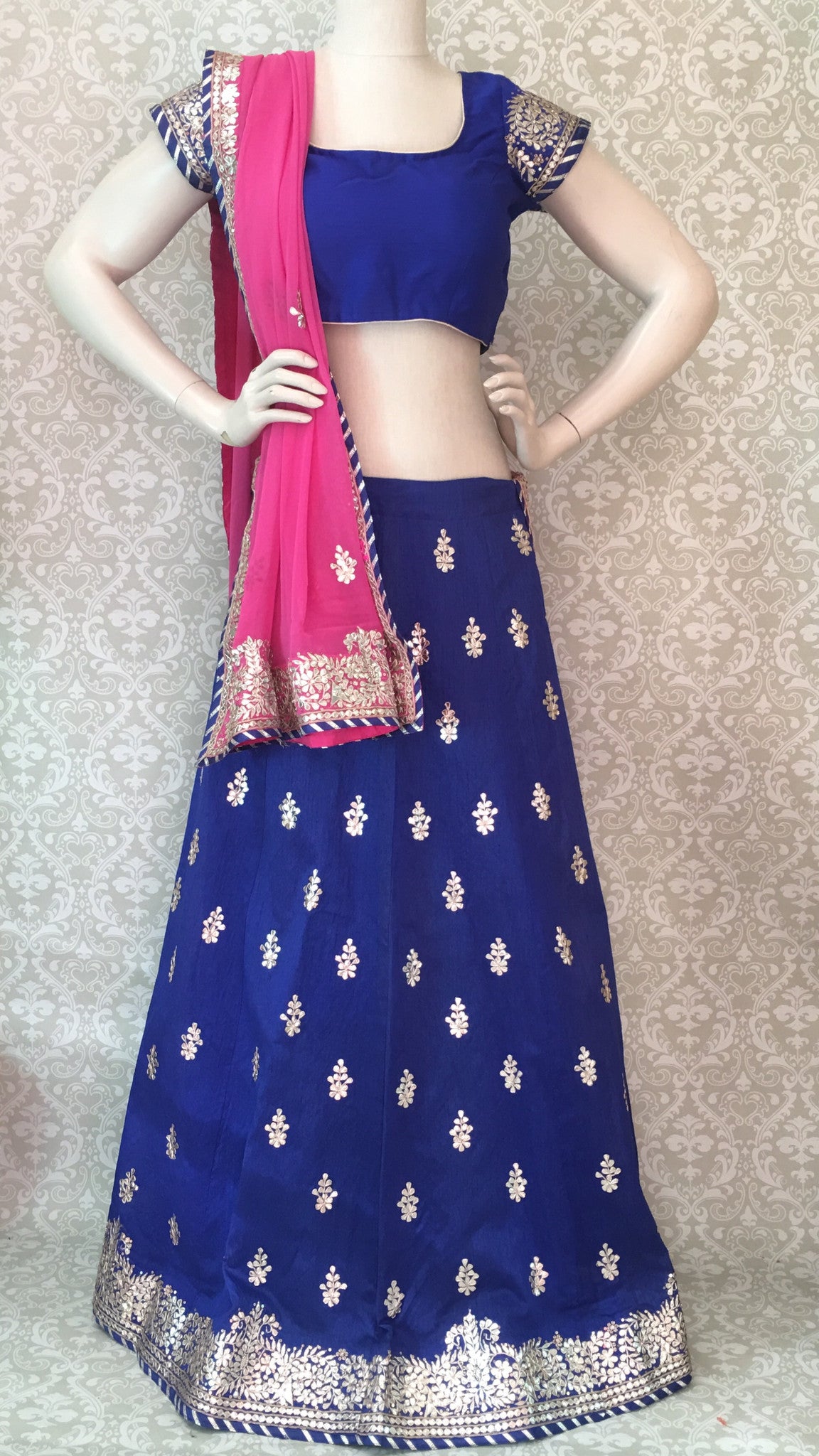 Bridal Silk Lehengha- Blue Pink - 4