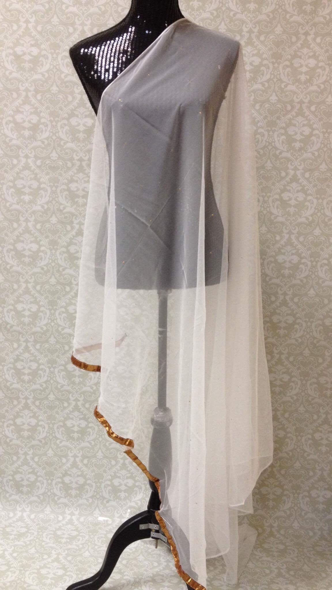 Net Dupatta White