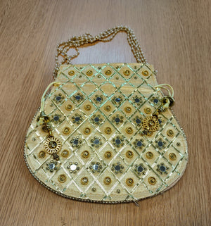 Potli style purses with shoulder chain