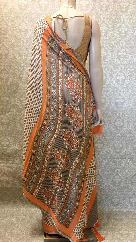 Stitched Satin Saree