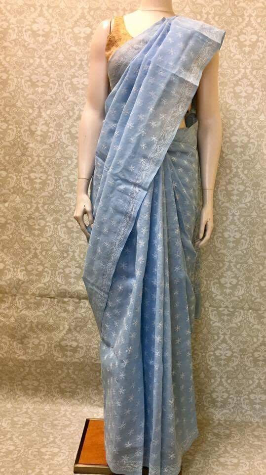 Cotton Lucknowi Saree - Sarang