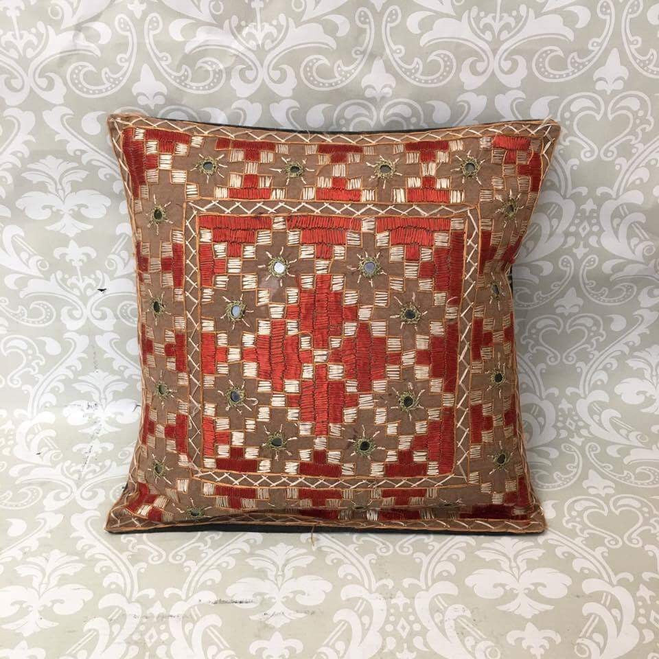 Single Kutchi Embroidered Pillow Cover - Sarang