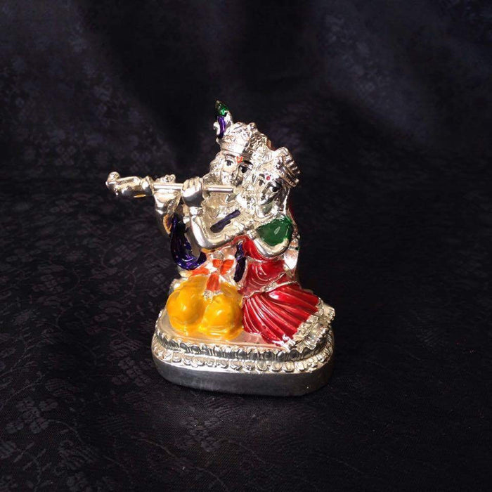 Statue - Silver Plated Radha & Krishna
