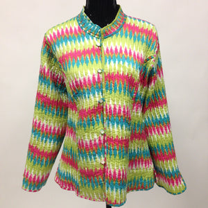 Reversible Quielted Cotton Jacket - Multi Color - Sarang