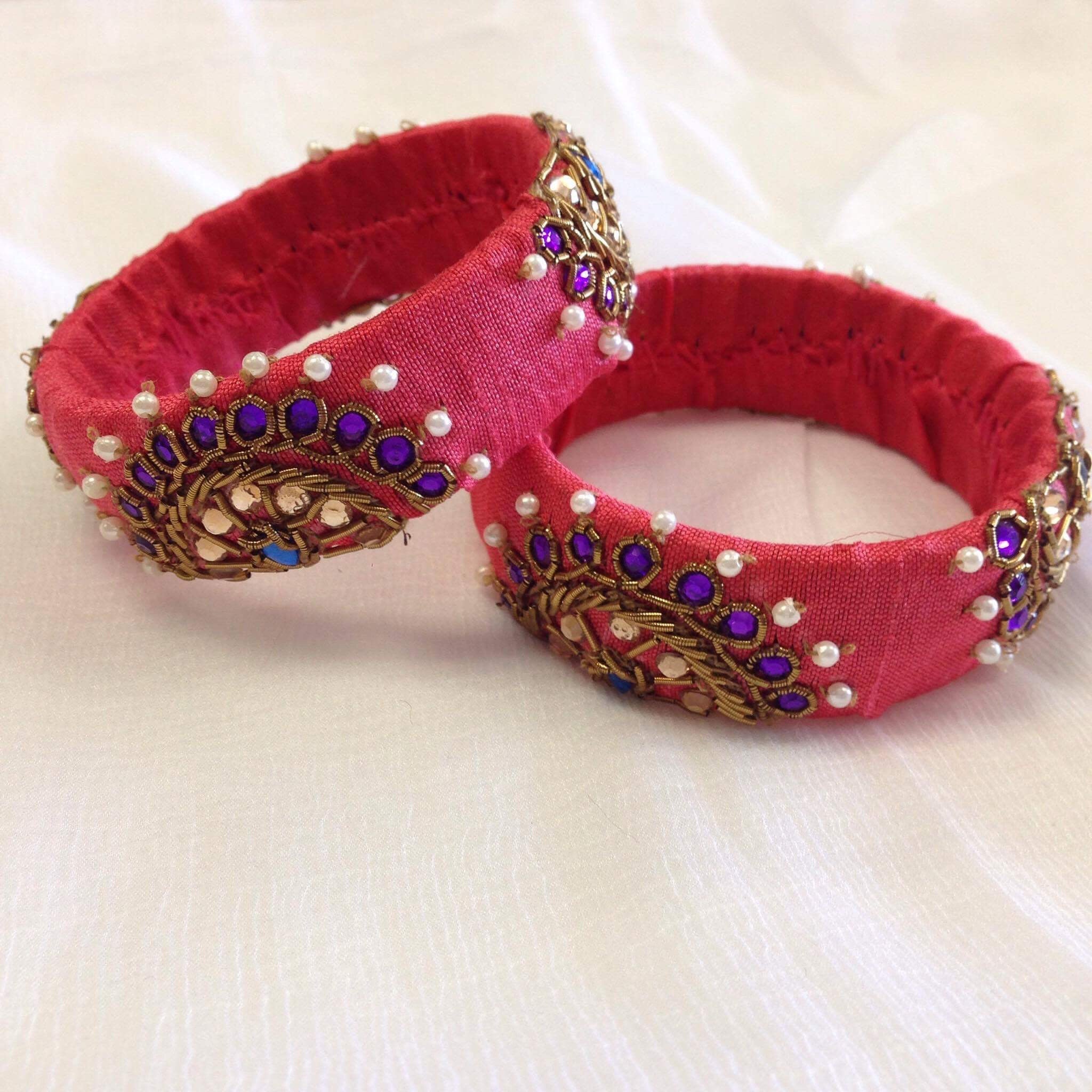 Silk Handcrafted Bangles - Sarang