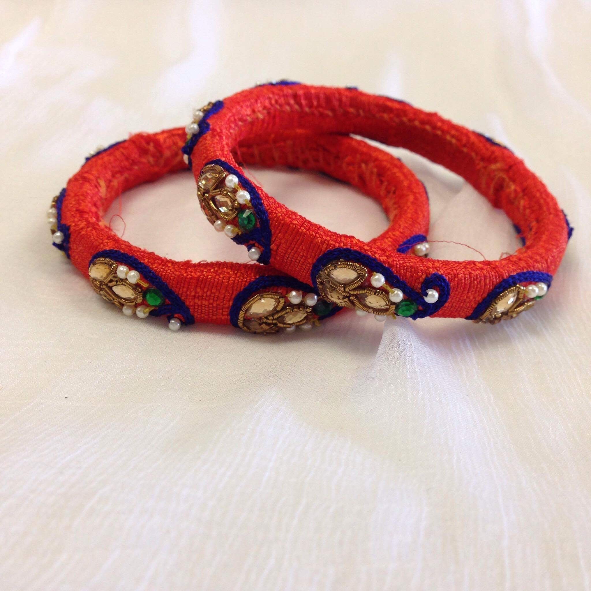 Silk Handcrafted Bangles - Sarang