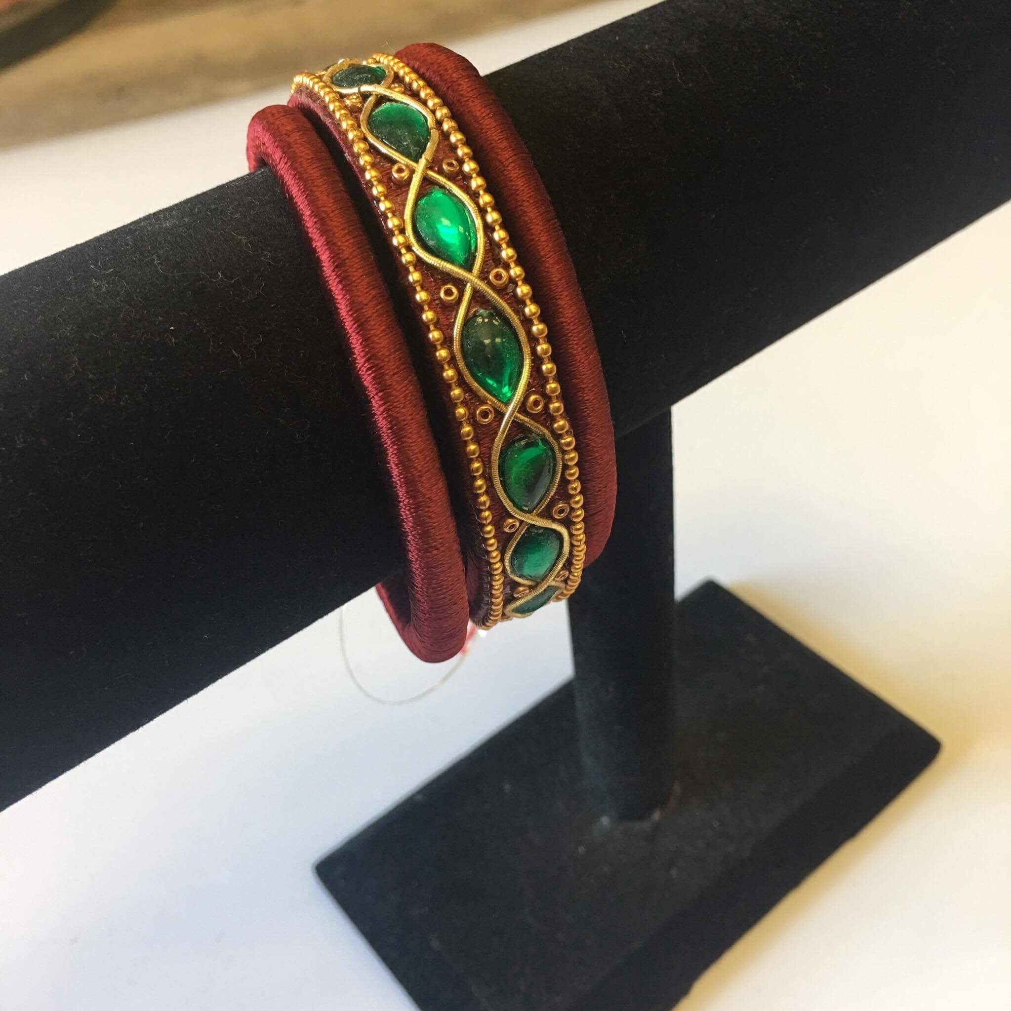 Handmade Silk Thread Bangle Set - Sarang