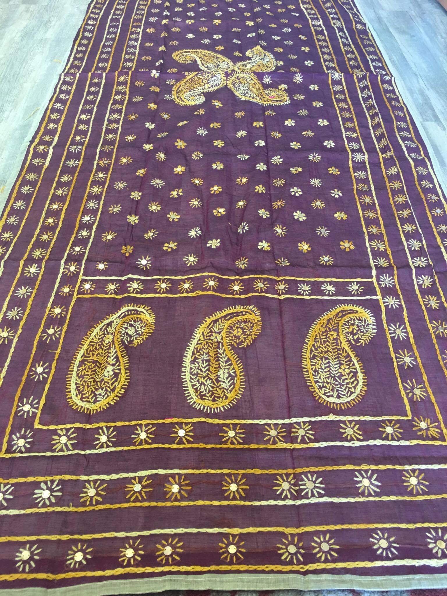 Chanderi Silk Phulkari Dupatta - Sarang