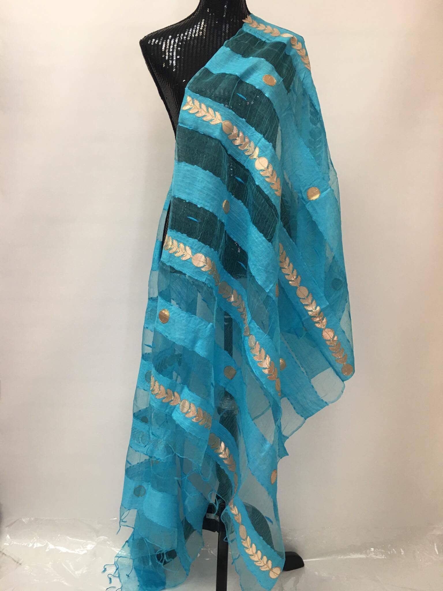 Chanderi Silk Gota Border Dupatta (Colors Available)