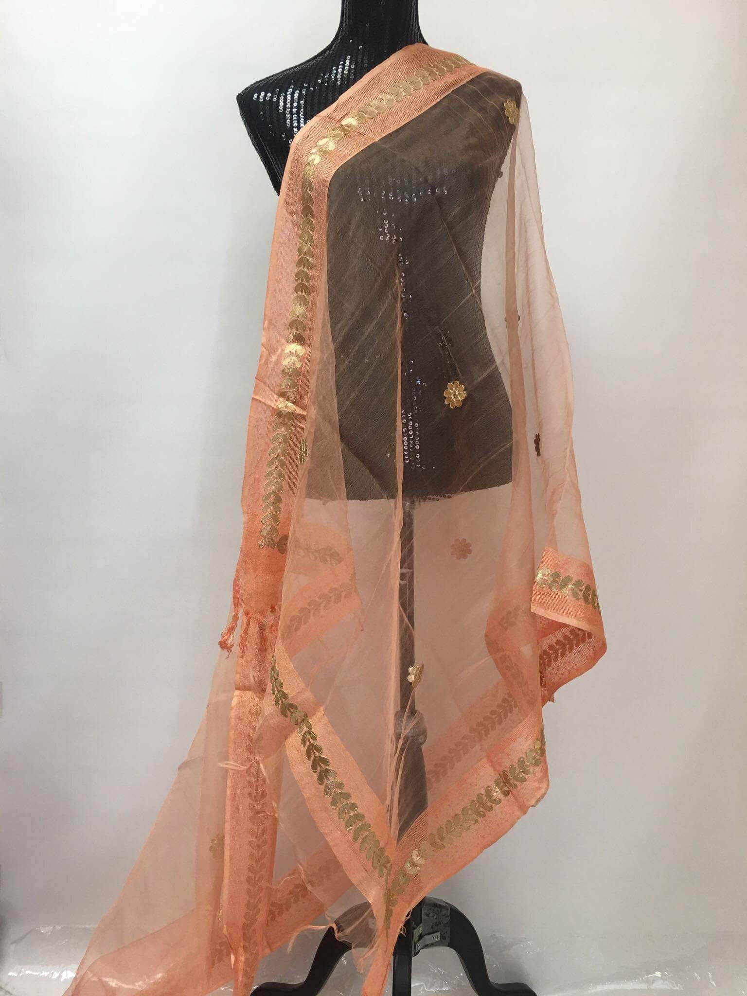 Chanderi Silk Gota Border Dupatta