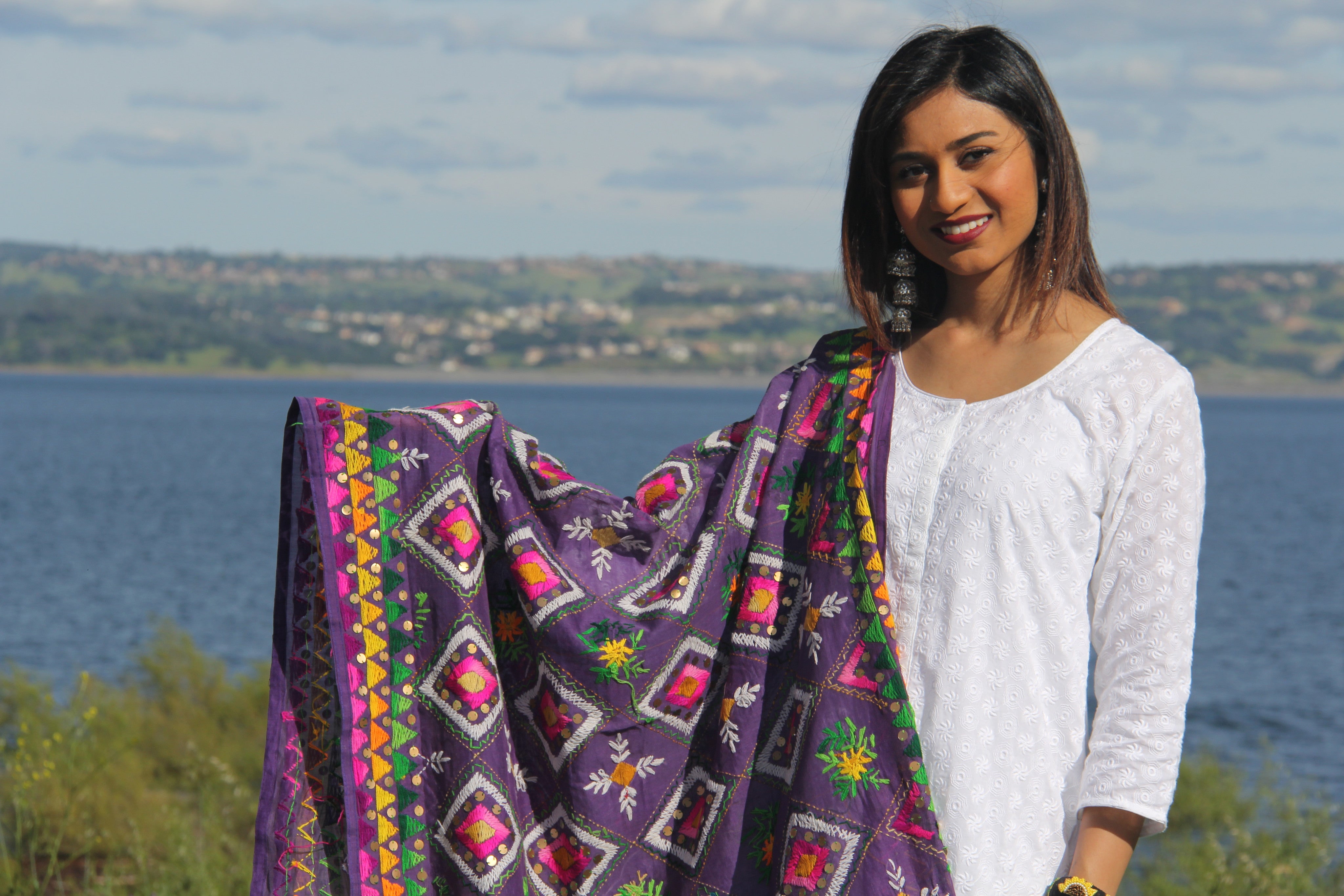 Phulkari Embroidered Dupatta - Sarang