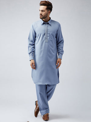 Mens Cotton Pathani Kurta Pajama Set