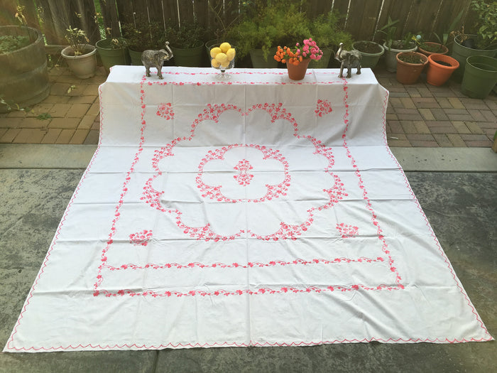 Hand embroidered bed spread