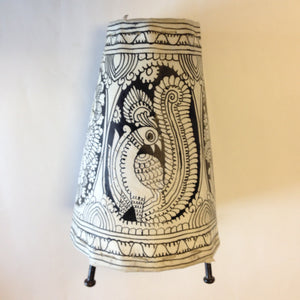 Hand Painted Small Peacock Leather Lampshade - 2