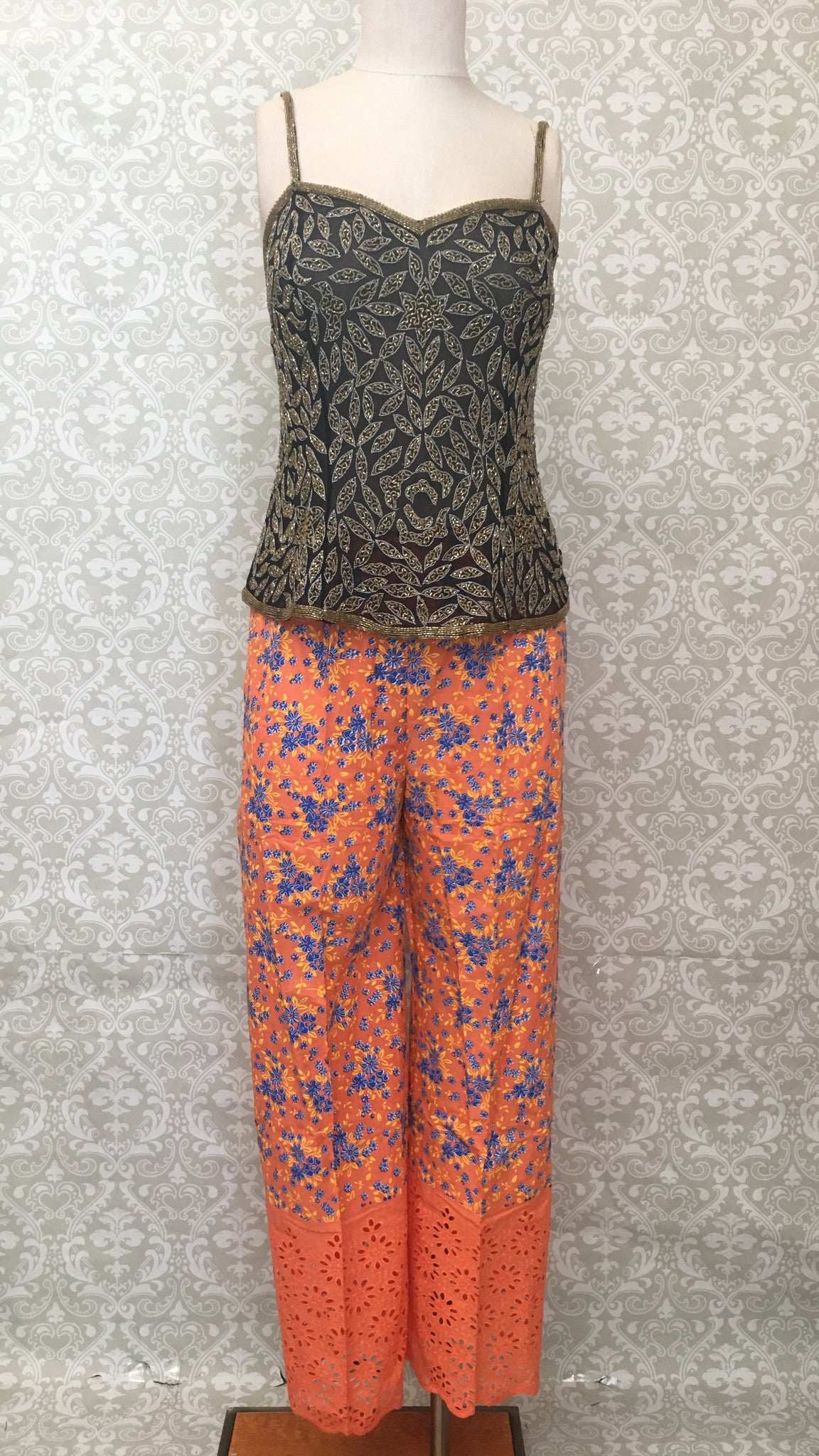 Cotton Chikankari Printed Palazzo - Sarang