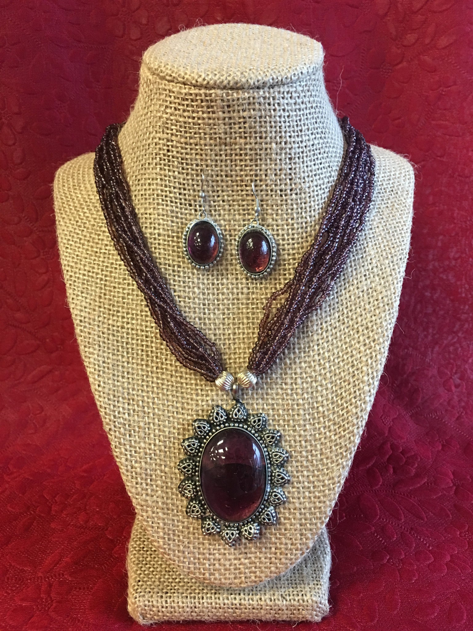 Beaded Long Necklace Set - 7