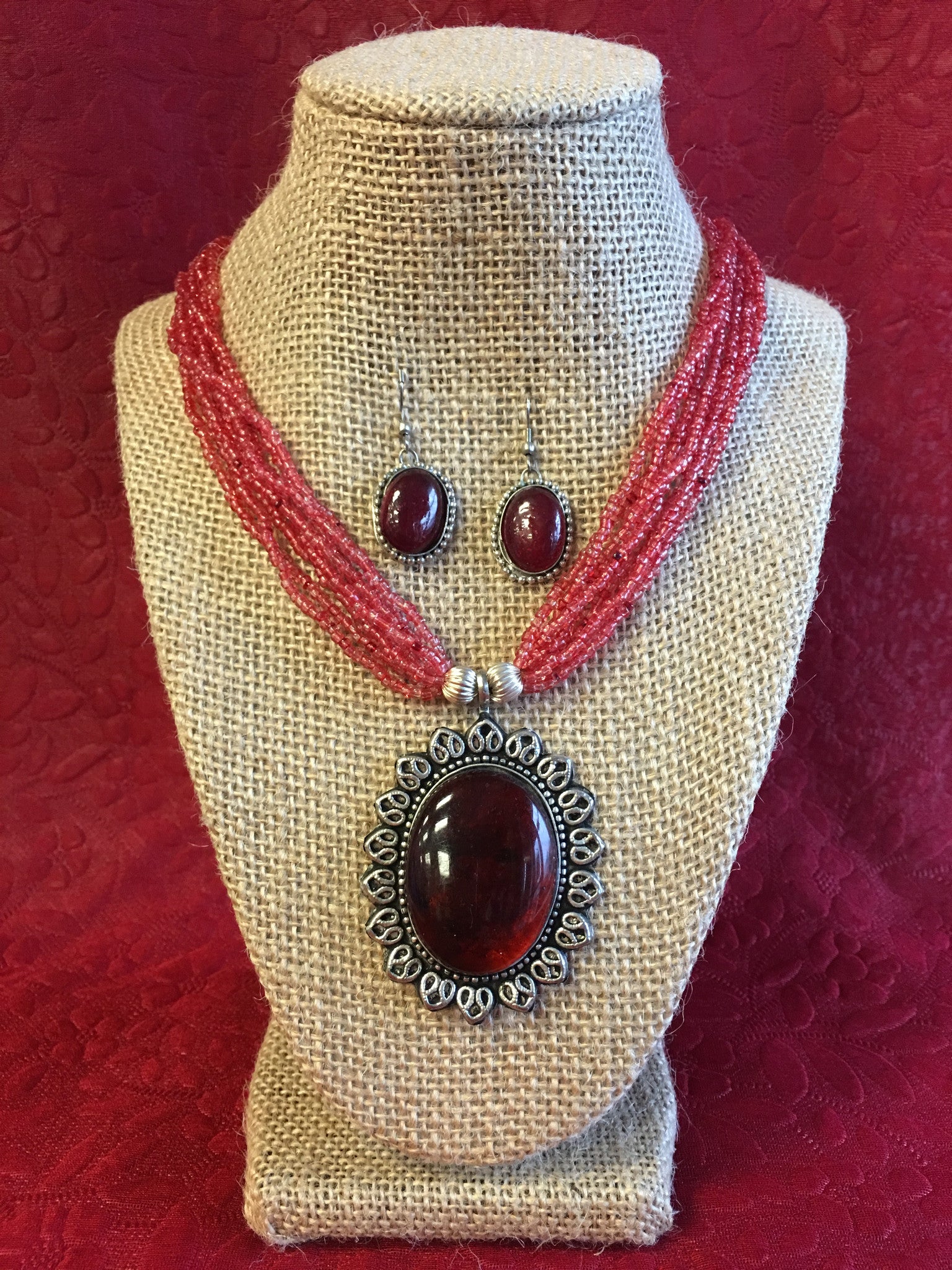 Beaded Long Necklace Set - 10
