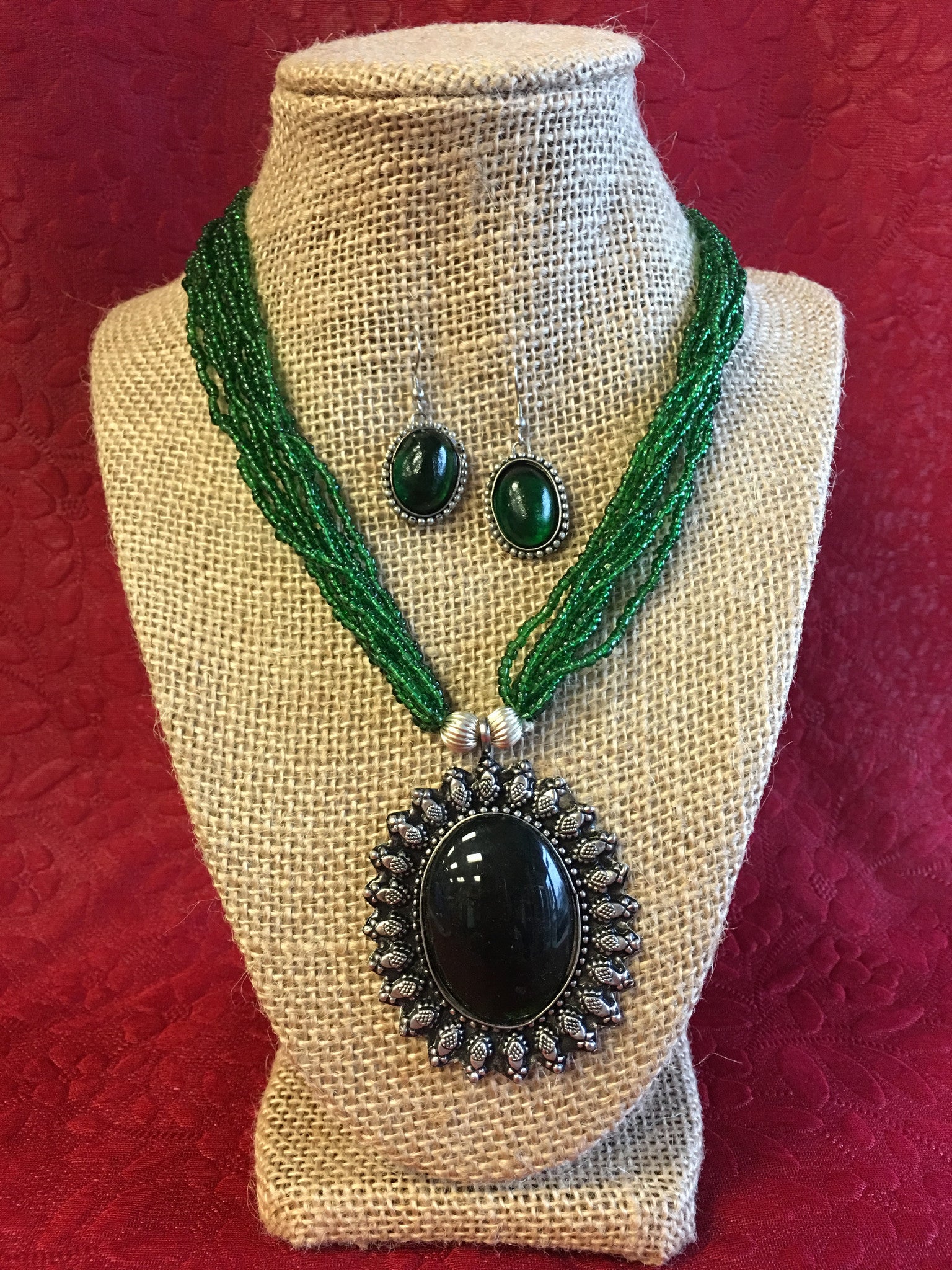 Beaded Long Necklace Set - 3