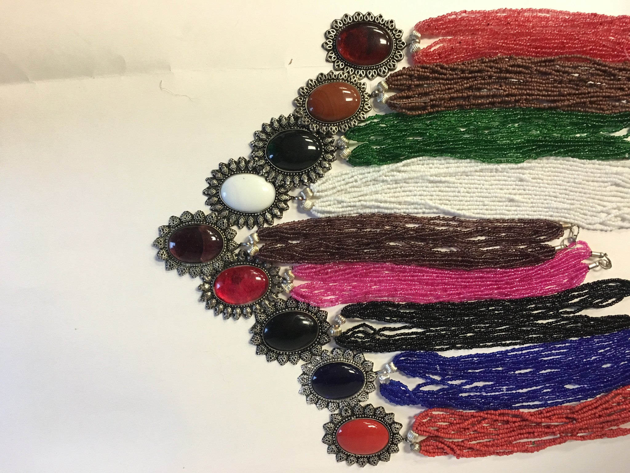 Beaded Long Necklace Set - 20