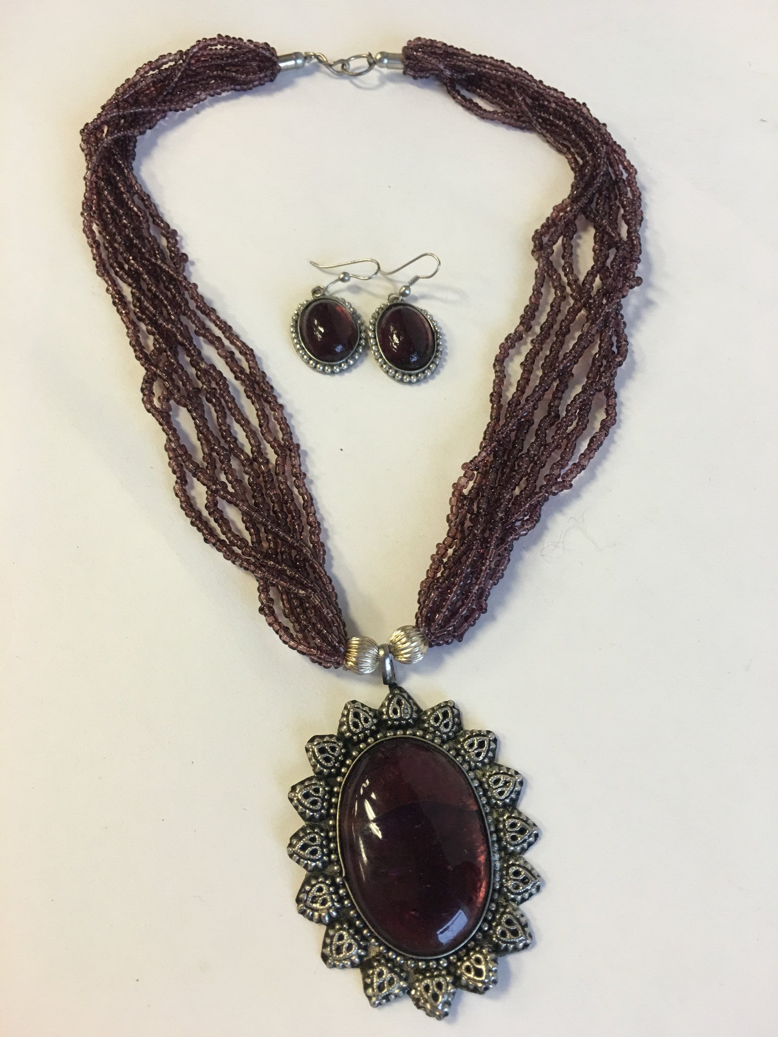 Beaded Long Necklace Set - 13