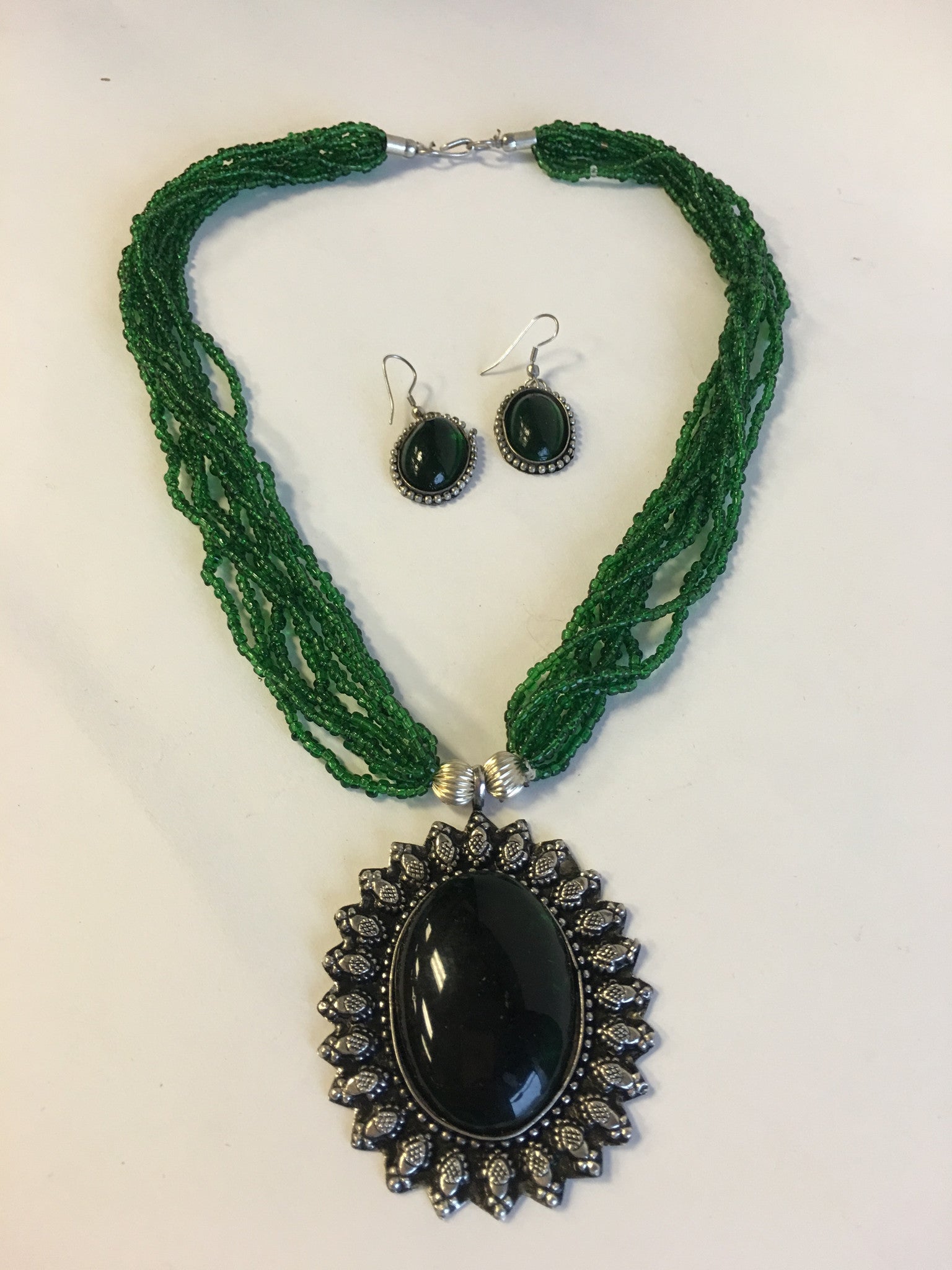 Beaded Long Necklace Set - 14