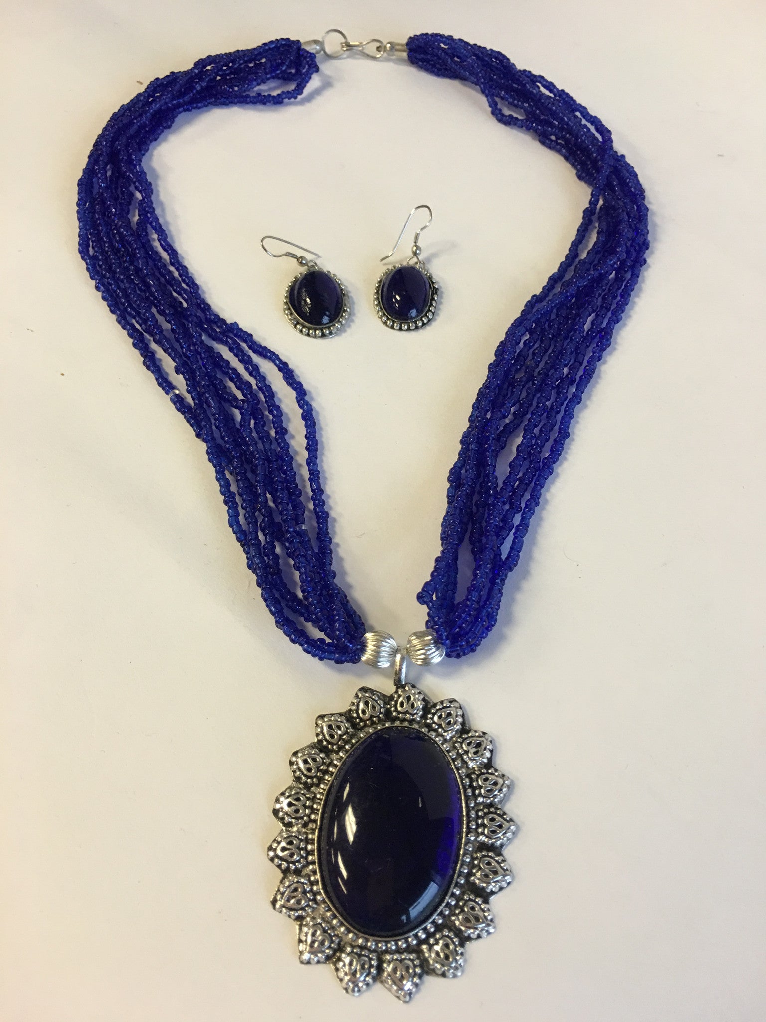 Beaded Long Necklace Set - 16