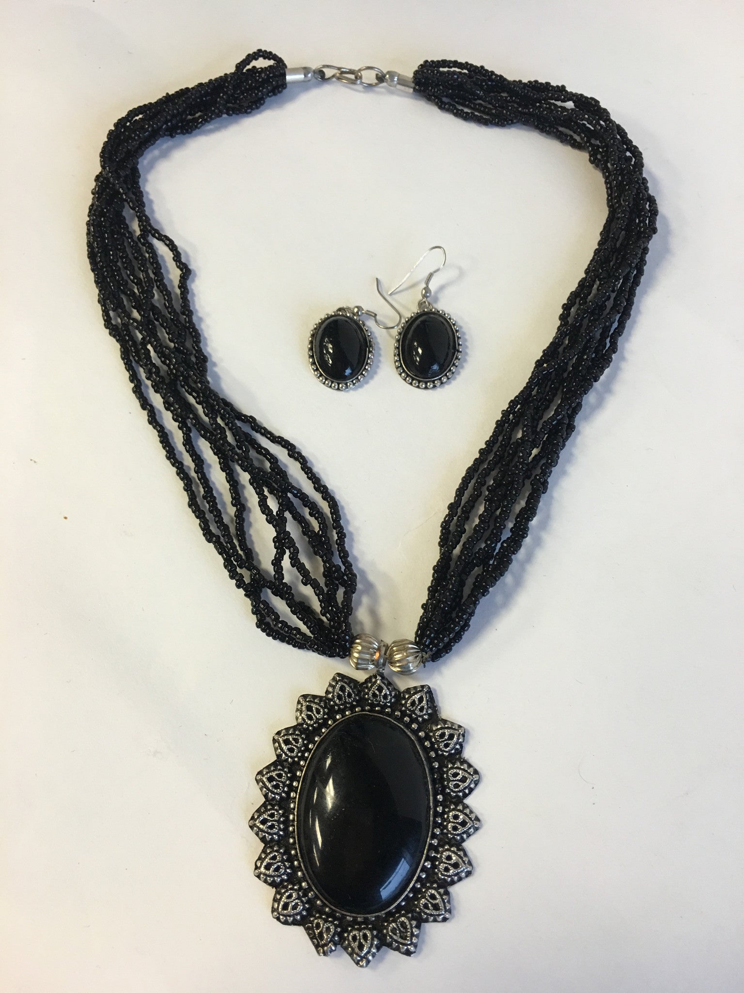 Beaded Long Necklace Set - 17