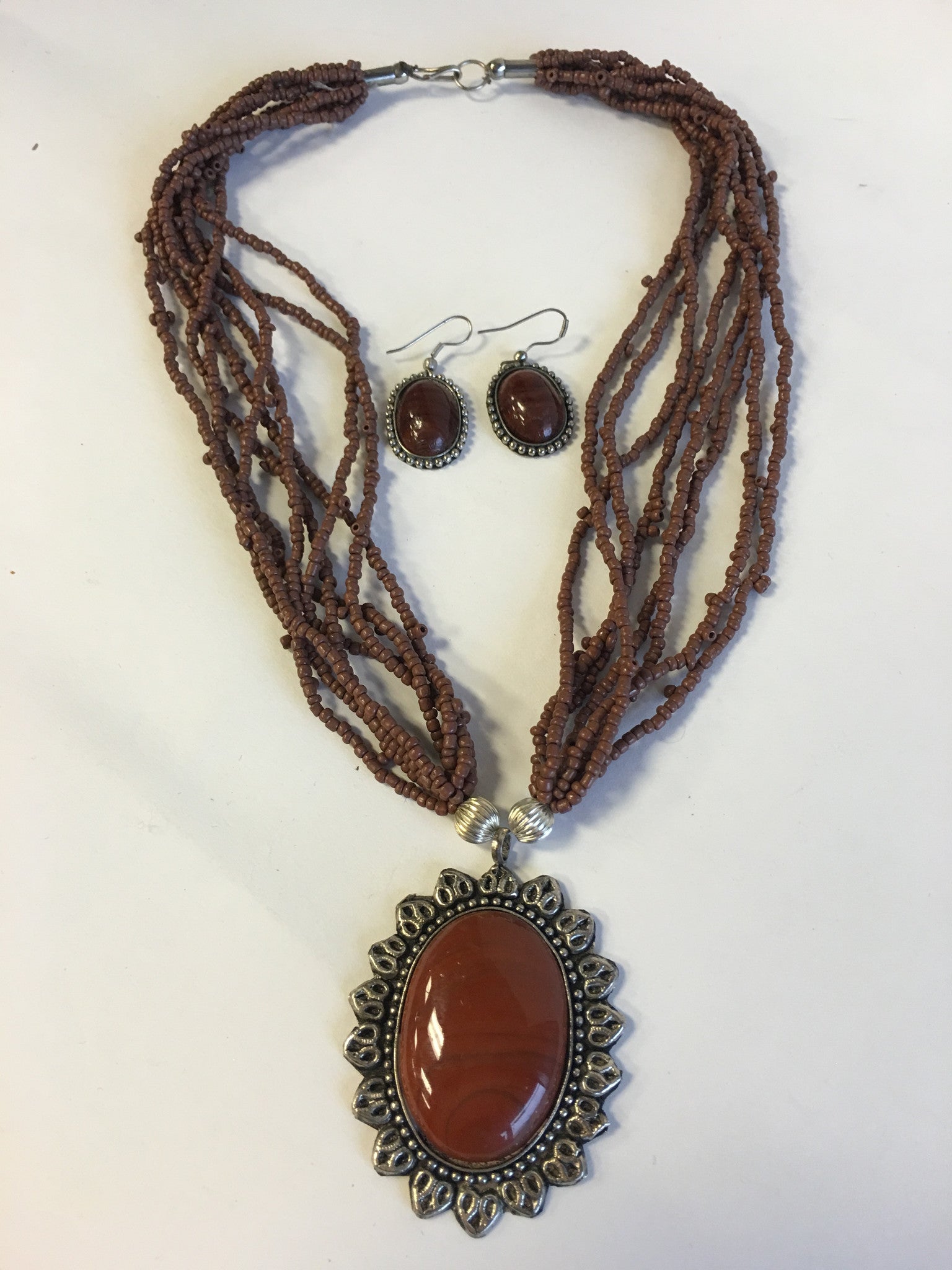 Beaded Long Necklace Set - 19