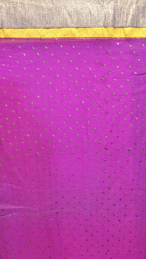 Chiffon Polka Dots Dupatta - Purple - 3