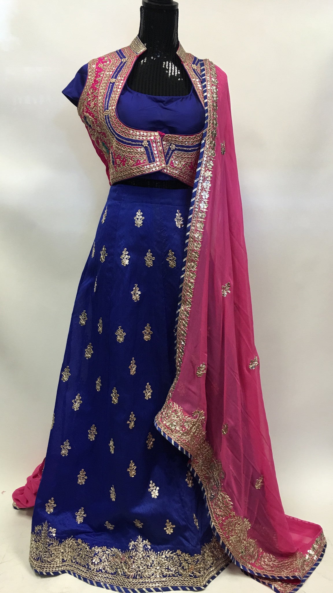 Bridal Silk Lehengha- Blue Pink - 3